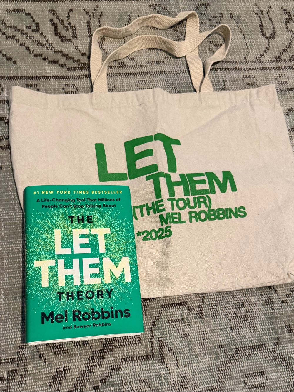 Mel Robbins ‘Let Them' Book & Canvas Tote Bag